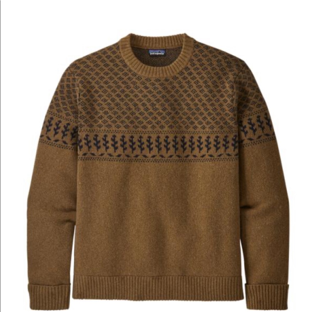 Patagonia wool sweater brown size large